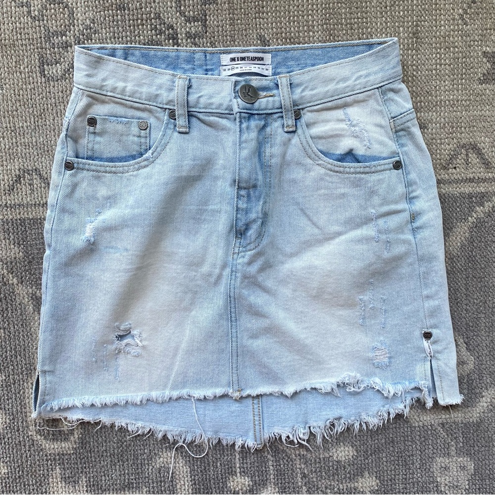 One teaspoon high waisted denim mini skirt 24”
